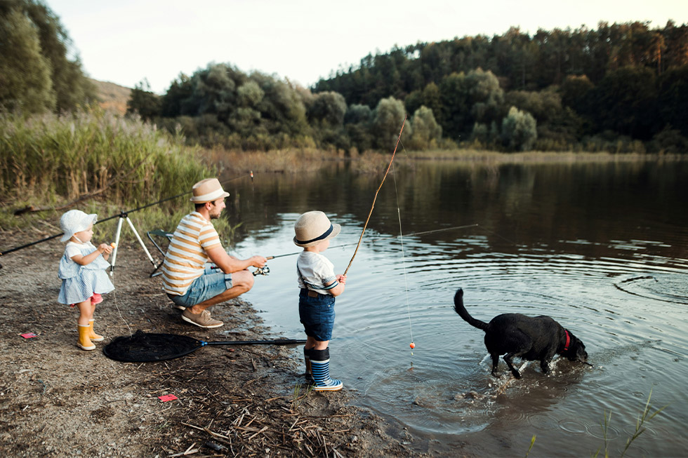 fishing with dogs mishap